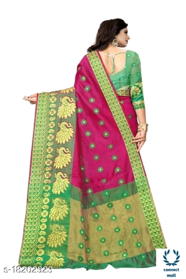 COTTON BASED JACQUARD SAREES - Saree Length Size-5.5m Blouse Length Size-0.8, Cotton Silk, Zari Woves, Pack of;1